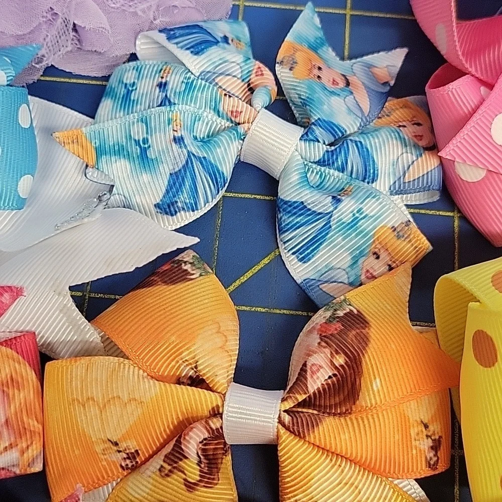 Disney Princess Hair 10 Bows 1 Headband Lot of 12